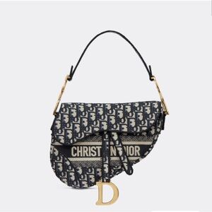 Saddle Bag Blue Dior Oblique